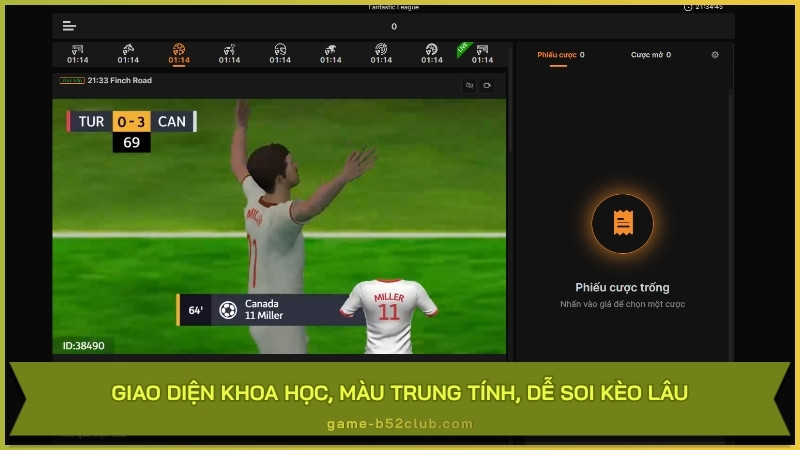 Giao diện khoa học, màu trung tính, dễ soi kèo lâu