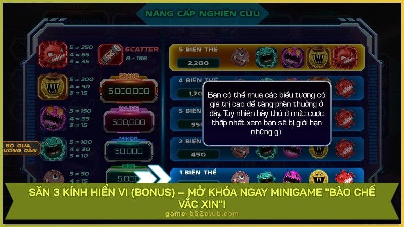 Săn 3 Kính Hiển Vi (Bonus) – Mở khóa ngay minigame "Bào Chế Vắc Xin"!