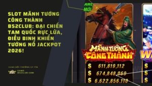 Slot Mãnh Tướng Công Thành B52Club: Đại chiến Tam Quốc rực lửa, điều binh khiển tướng nổ Jackpot 2026!